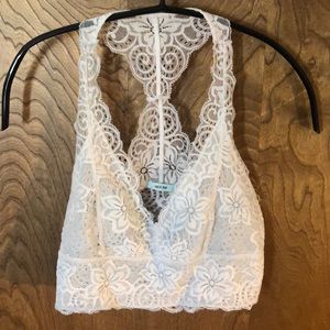 Off-white halter lace bralette